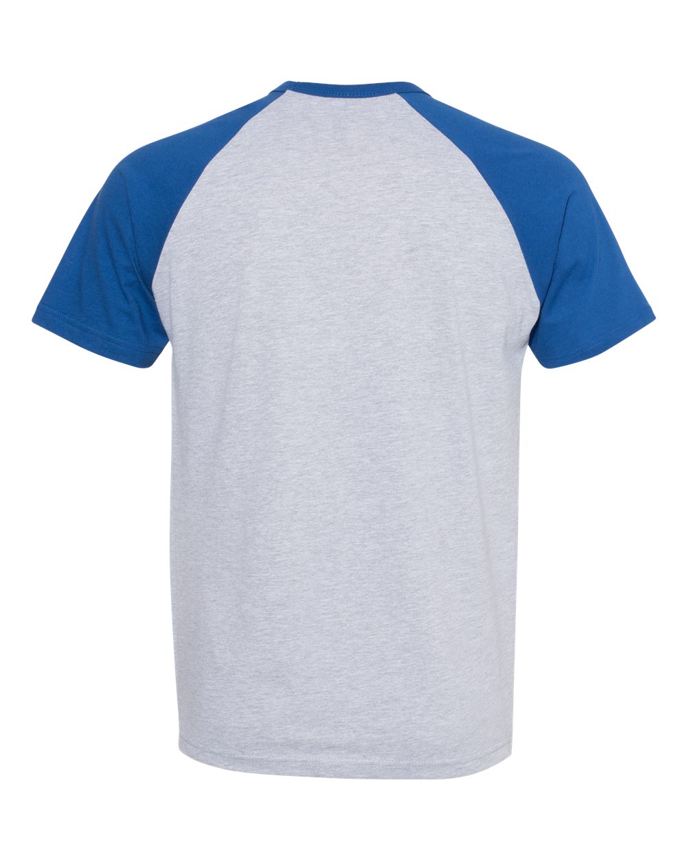 Unisex Cotton Raglan T-Shirt - Back - B21518752 - Royal/ Heather Grey