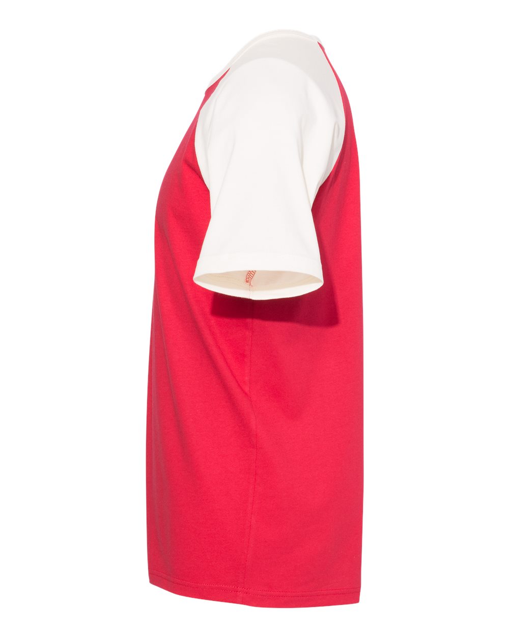 Unisex Cotton Raglan T-Shirt - DirectSide - B21518702 - Natural/ Red