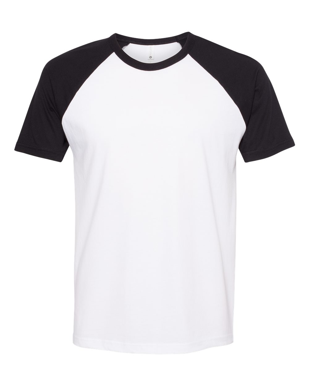 Unisex Cotton Raglan T-Shirt - Front - B21518102 - Black/ White