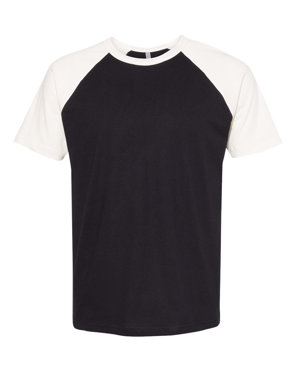 Unisex Cotton Raglan T-Shirt - Front - B21518252 - Natural/ Black