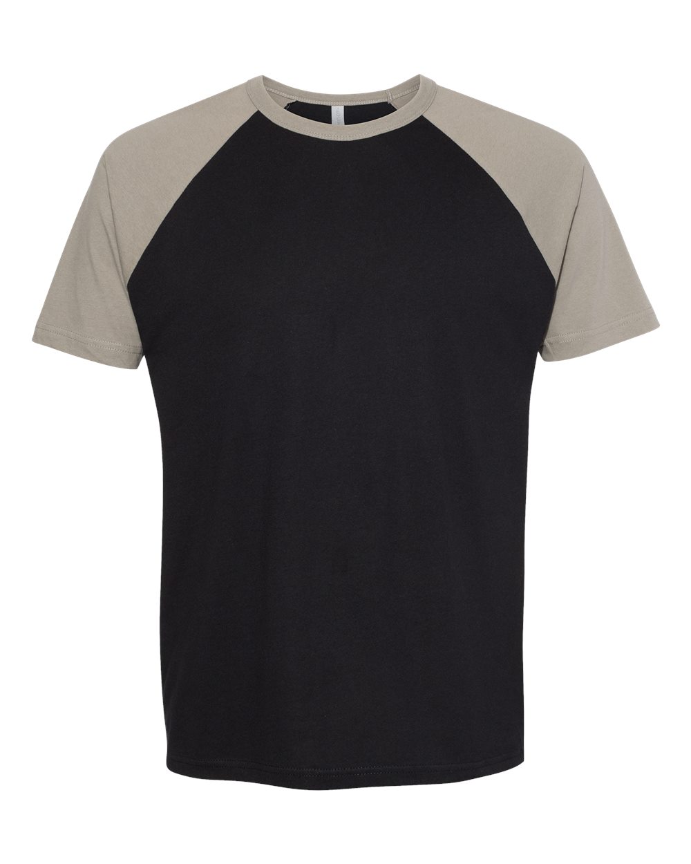 Unisex Cotton Raglan T-Shirt - Front - B21518352 - Warm Grey/ Black