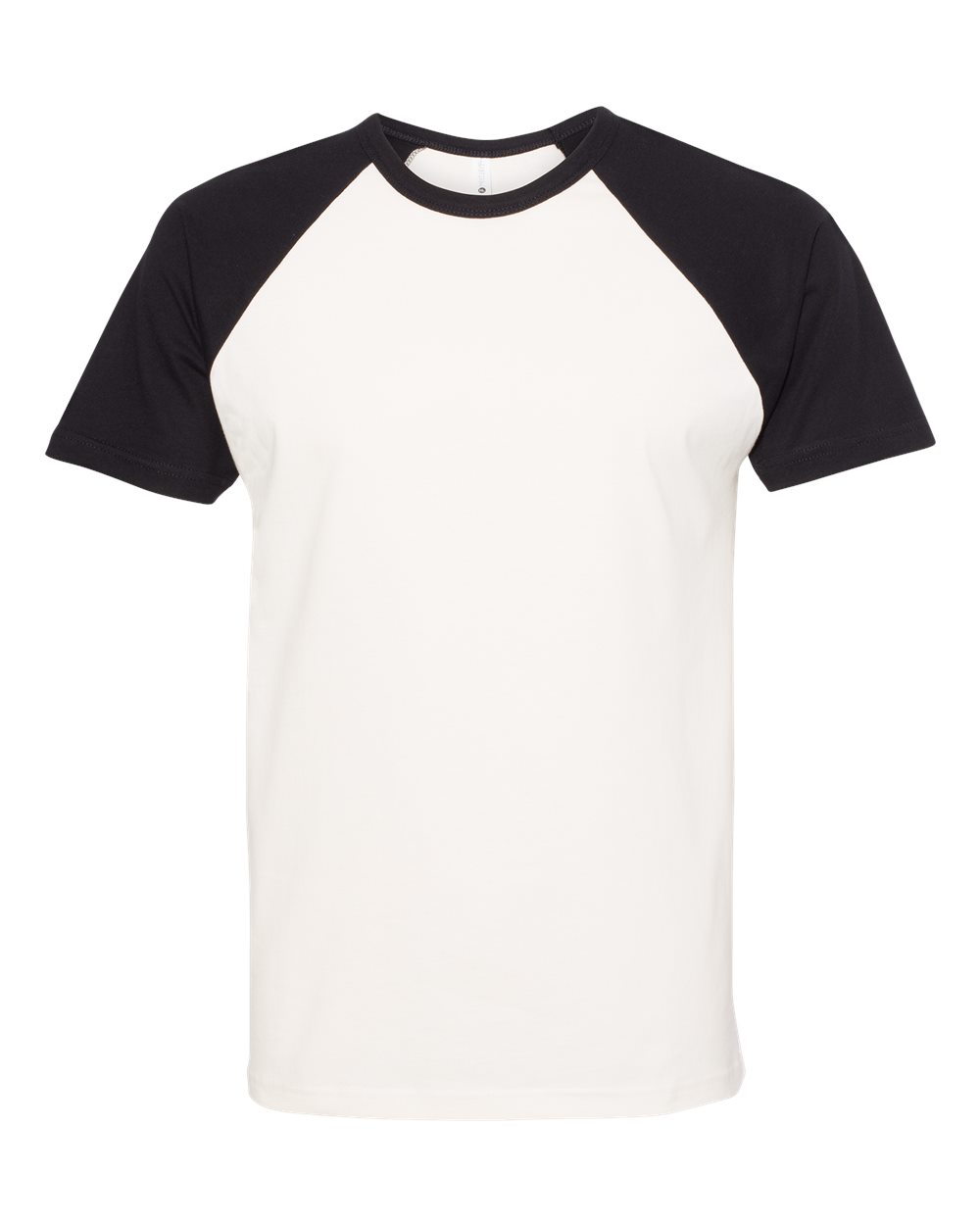 Unisex Cotton Raglan T-Shirt - Front - B21518502 - Black/ Natural