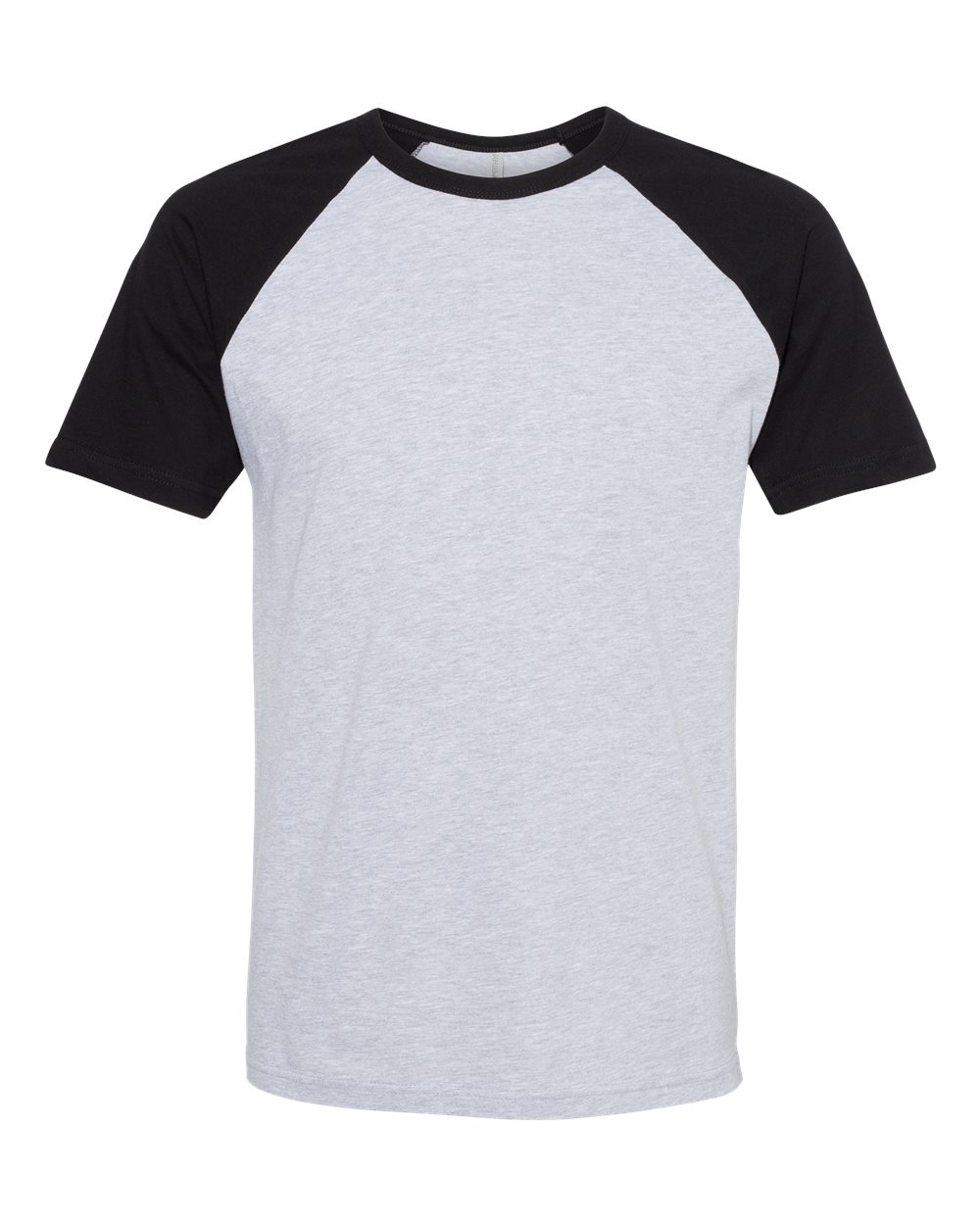Unisex Cotton Raglan T-Shirt - Front - B21518512 - Black/ Heather Grey