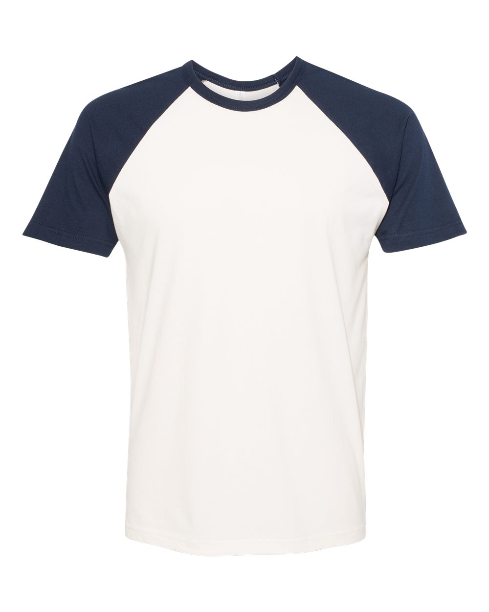 Unisex Cotton Raglan T-Shirt - Front - B21518652 - Midnight Navy/ Natural