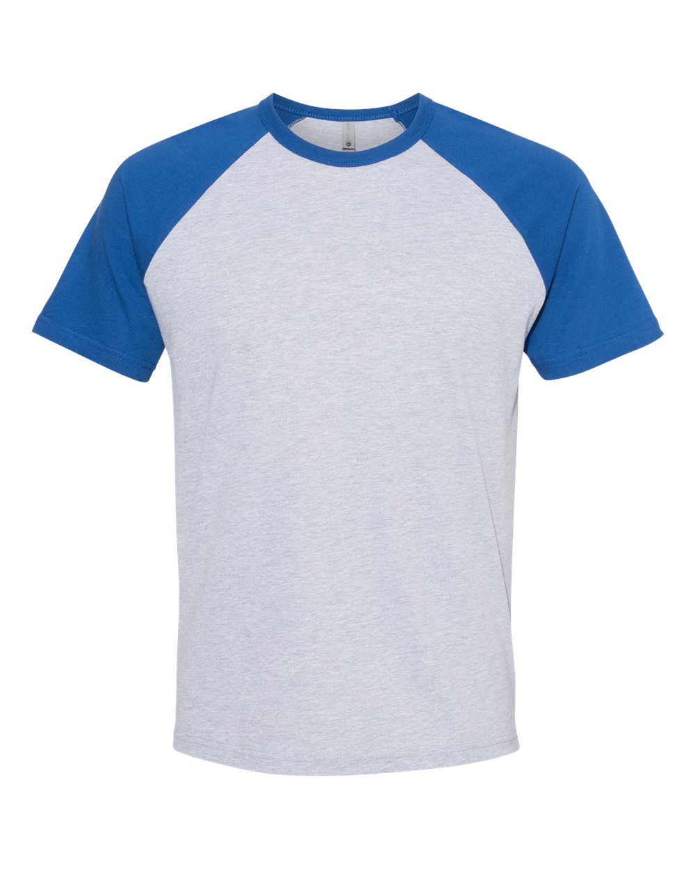 Unisex Cotton Raglan T-Shirt - Front - B21518752 - Royal/ Heather Grey