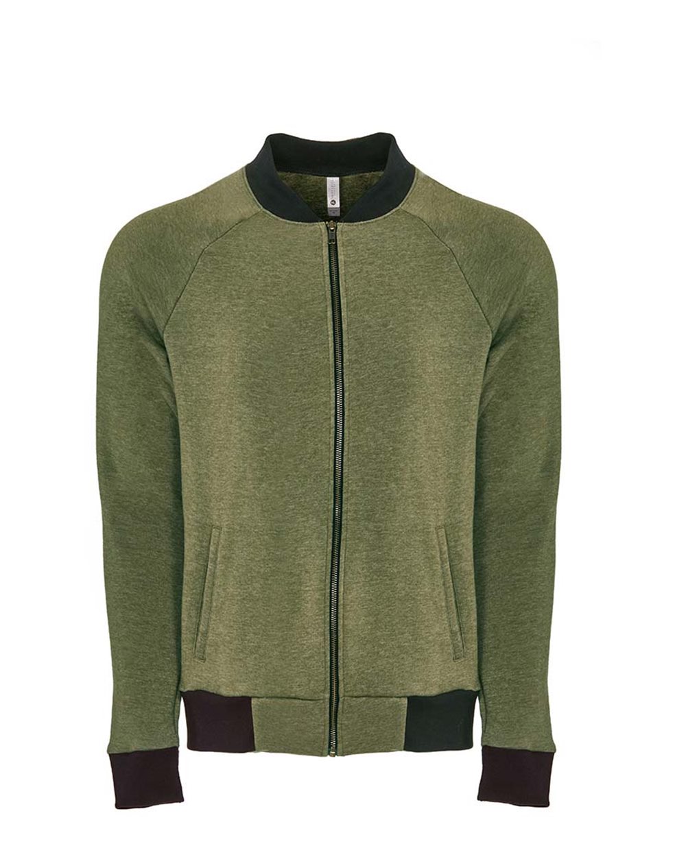 Unisex Malibu Bomber Jacket - Front - B21318062 - Heather Military Green