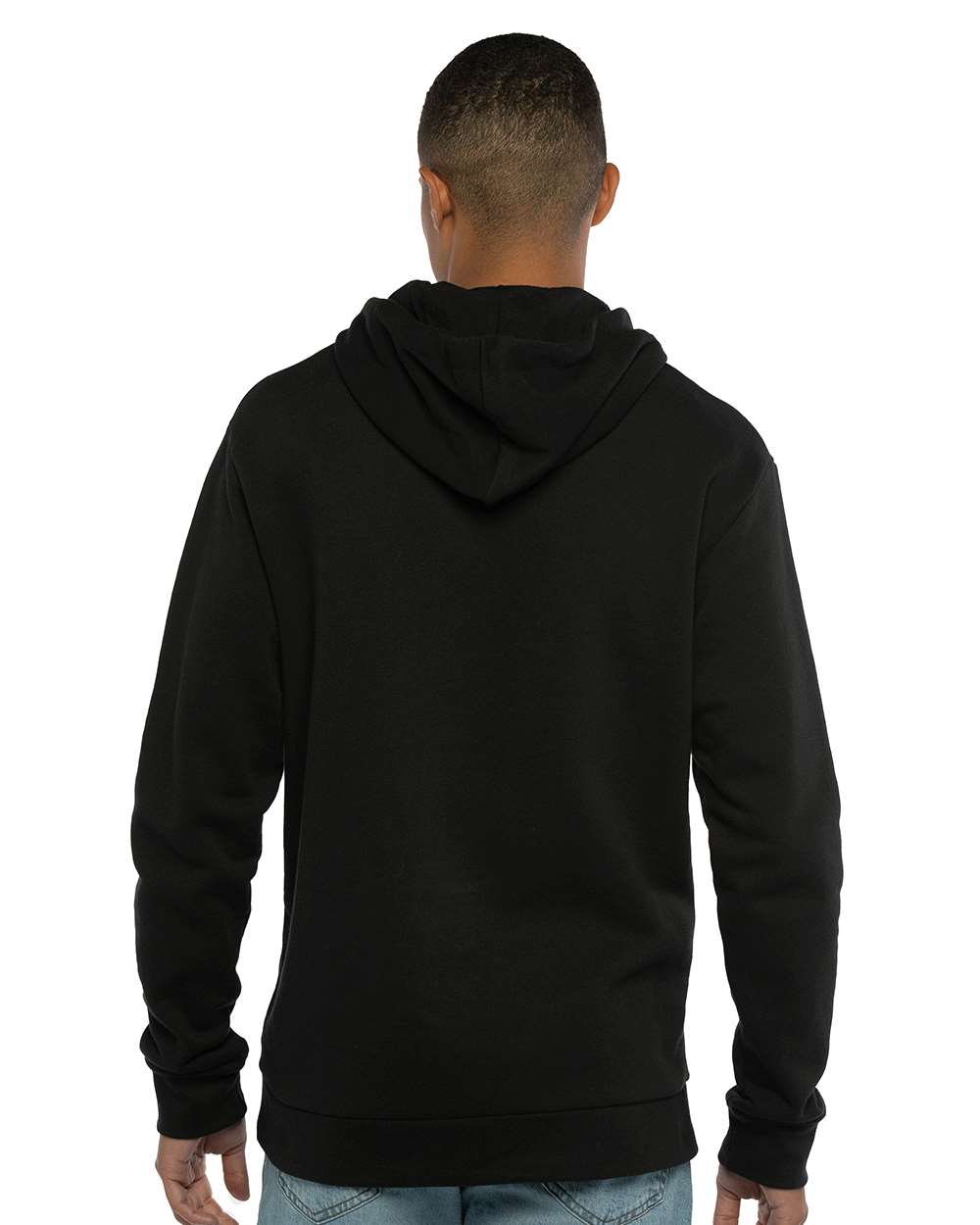 Unisex Santa Barbara Hoodie Sweatshirt - OnModelBack - B21118502 - Black