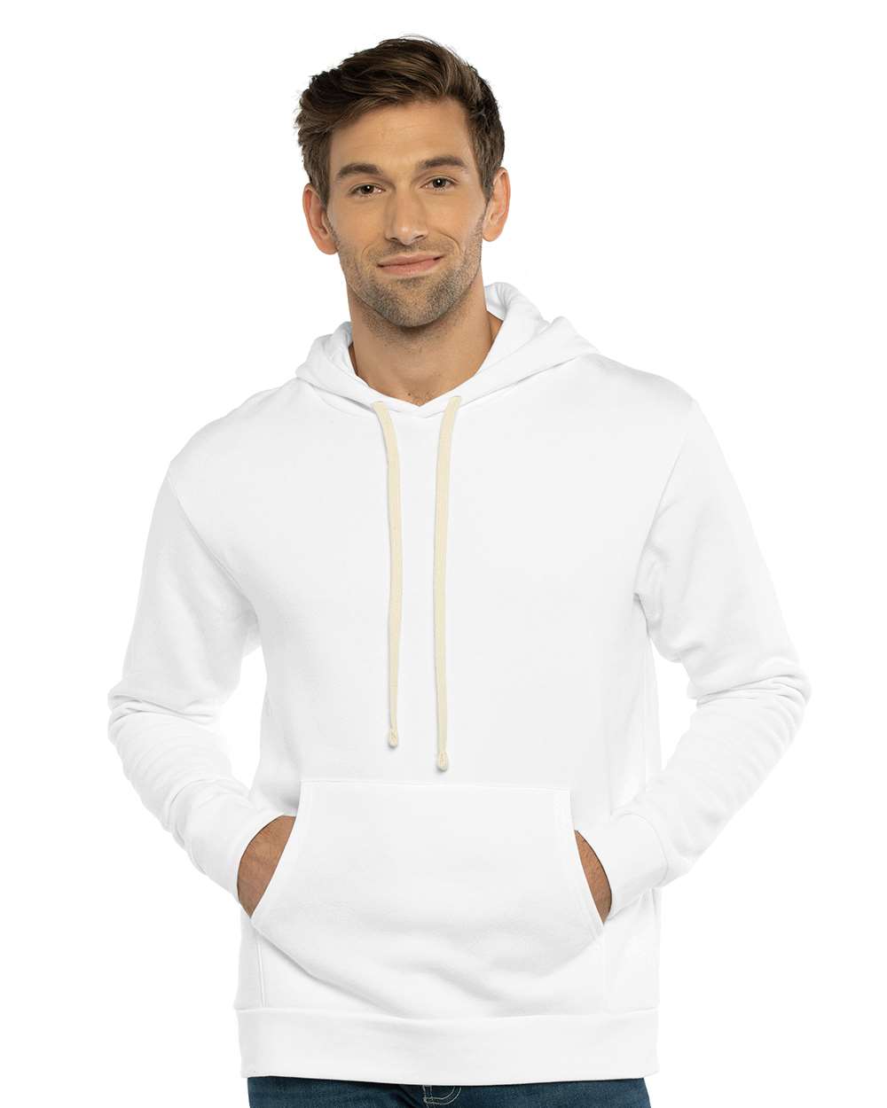 Unisex Santa Barbara Hoodie Sweatshirt - OnModelFront - B21118002 - White