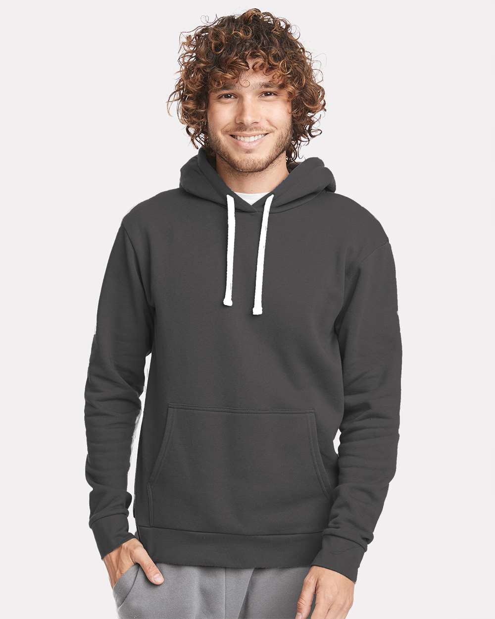 Unisex Santa Barbara Hoodie Sweatshirt - OnModelFront - B21118092 - Heavy Metal