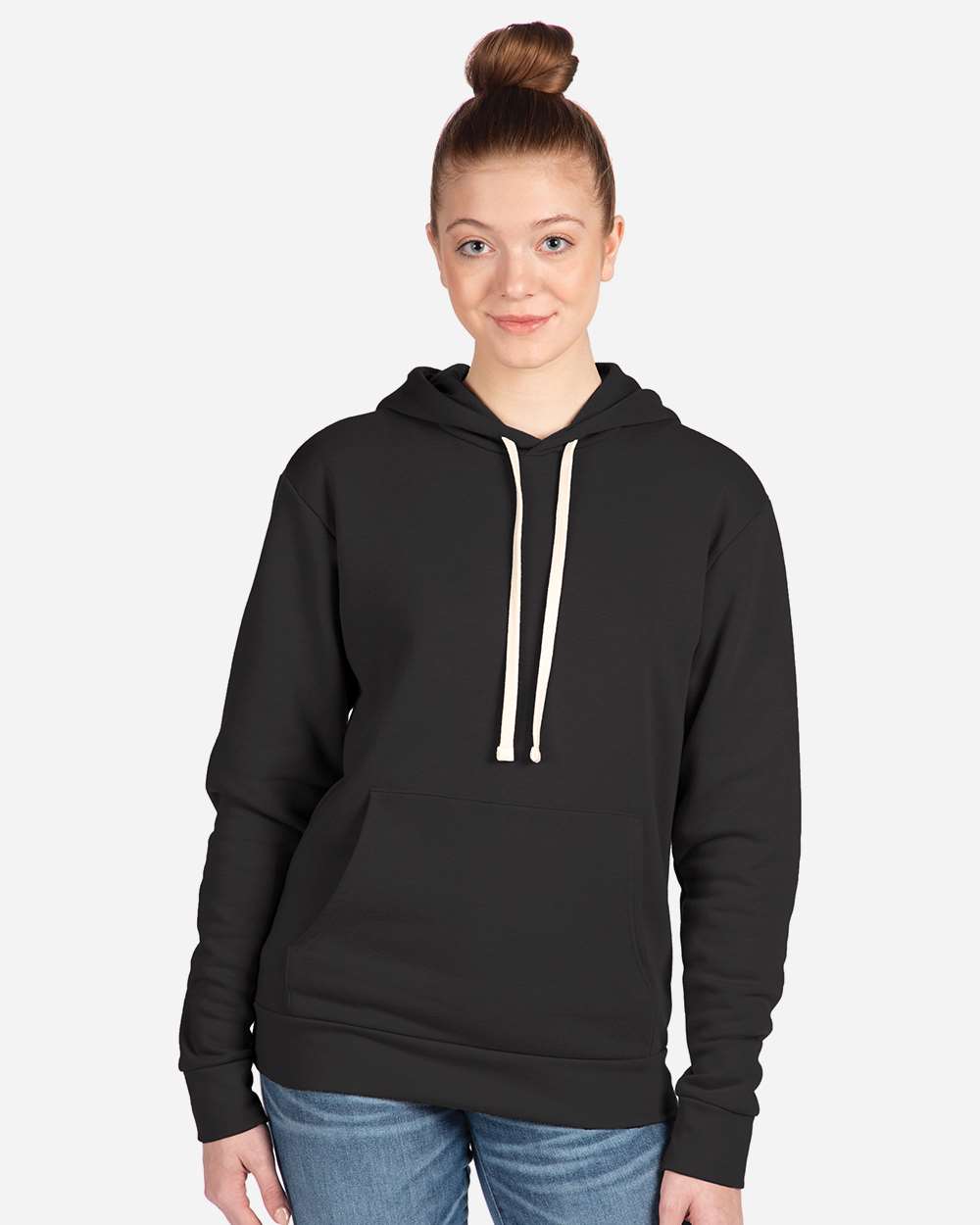 Unisex Santa Barbara Hoodie Sweatshirt - OnModelFront - B21118512 - Graphite Black