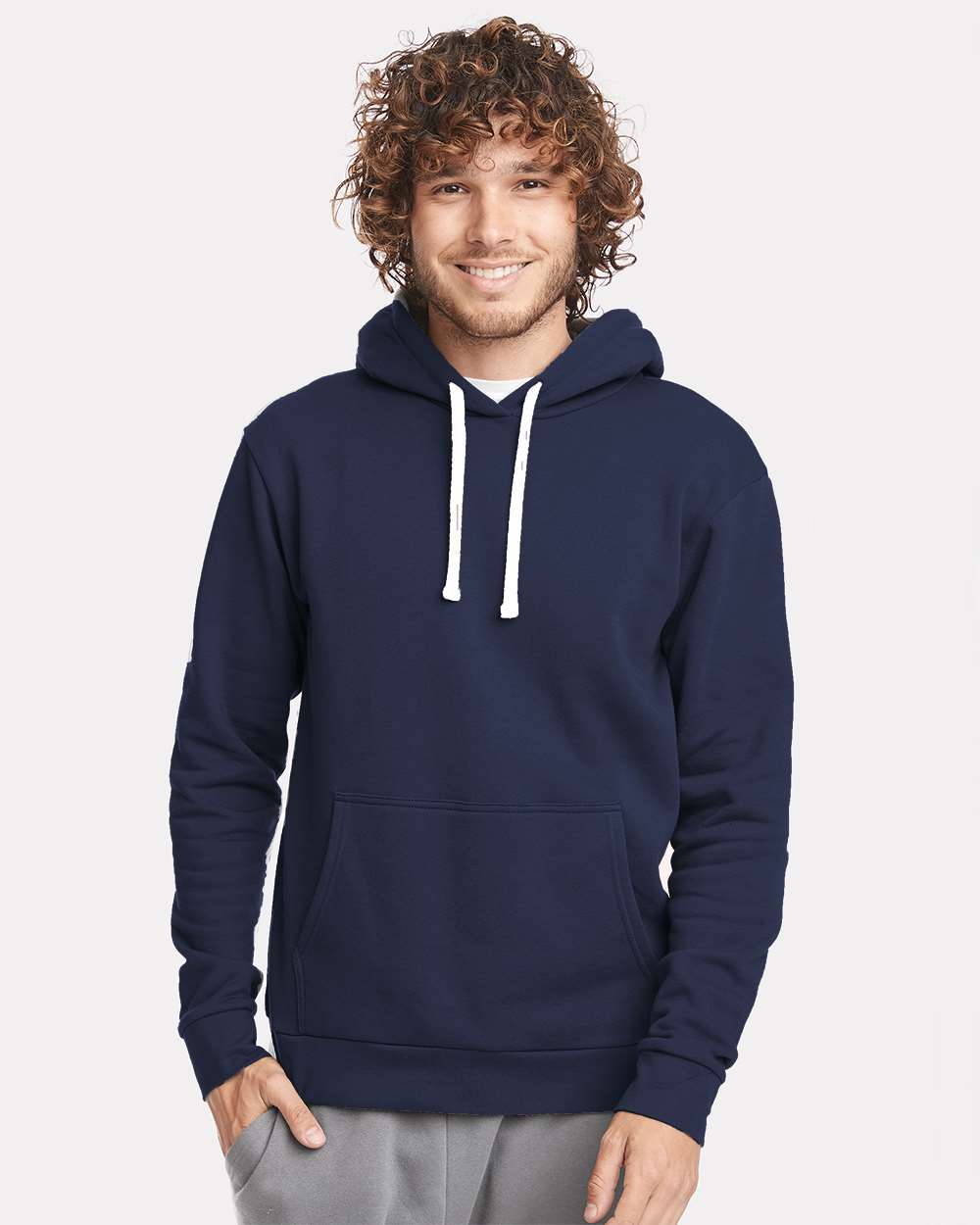 Unisex Santa Barbara Hoodie Sweatshirt - OnModelFront - B21118652 - Midnight Navy