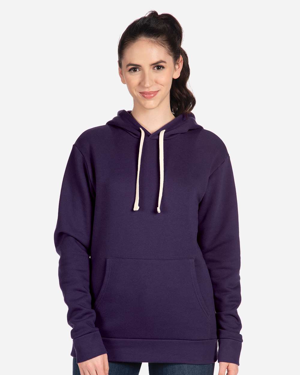 Unisex Santa Barbara Hoodie Sweatshirt - OnModelFront - B21118672 - Galaxy Purple