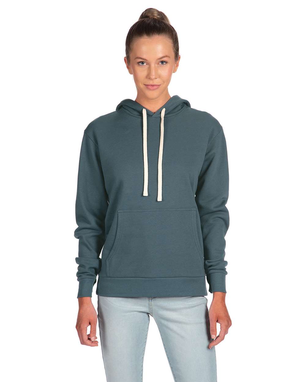 Unisex Santa Barbara Hoodie Sweatshirt - OnModelFront - B21118982 - Antique Denim