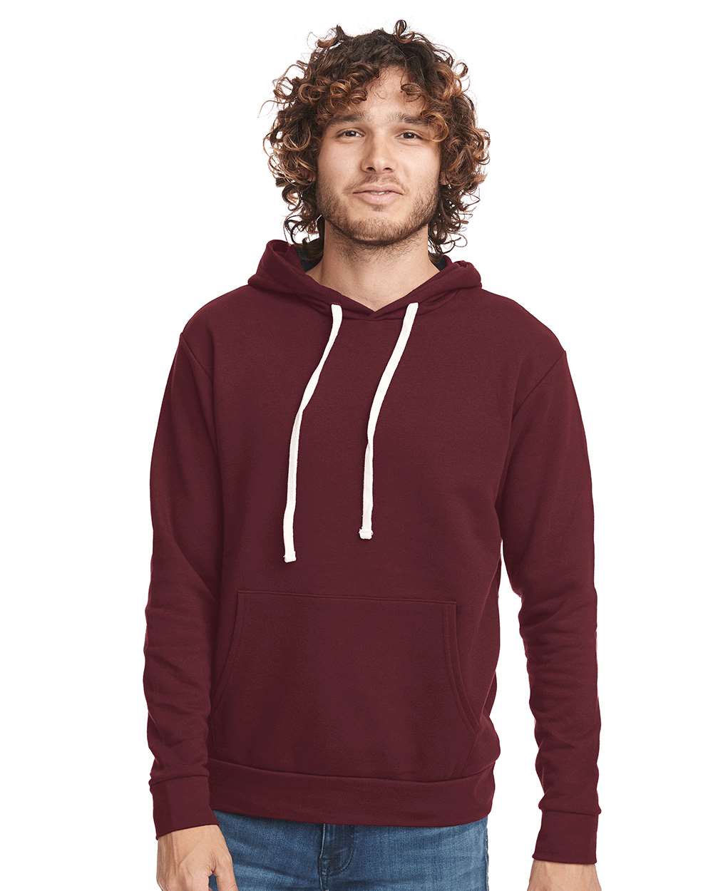 Unisex Santa Barbara Hoodie Sweatshirt - OnModelFront - B21118992 - Oxblood