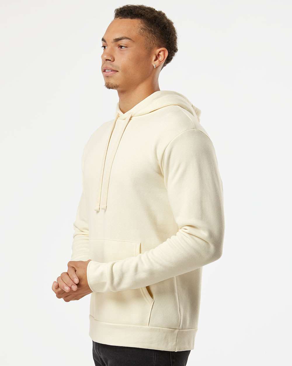 Unisex Santa Barbara Hoodie Sweatshirt - OnModelSide - B21118012 - Natural