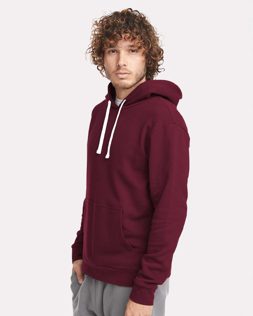 Unisex Santa Barbara Hoodie Sweatshirt - OnModelSide - B21118532 - Maroon