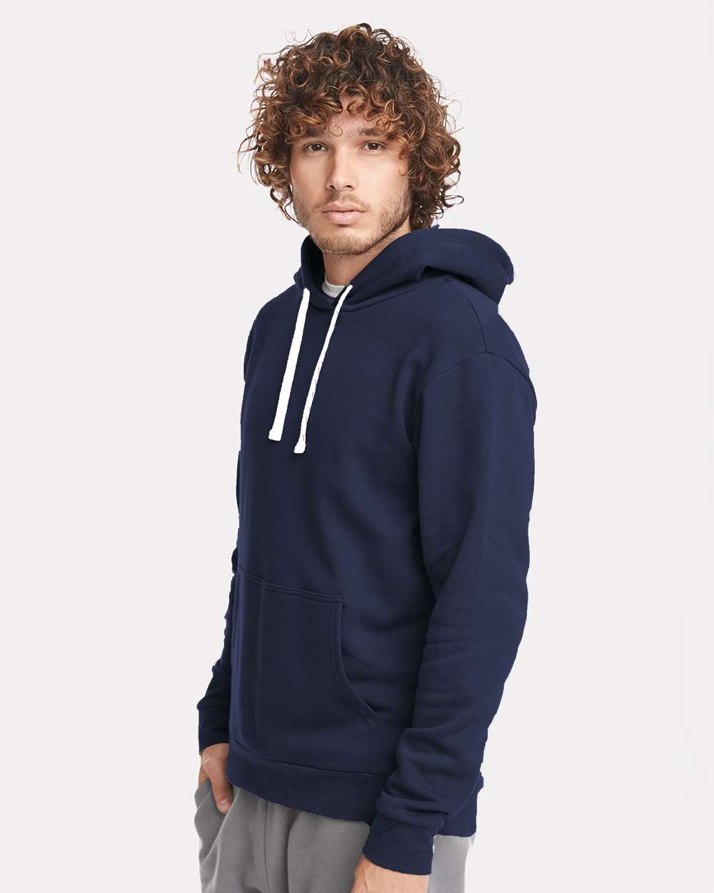 Unisex Santa Barbara Hoodie Sweatshirt - OnModelSide - B21118652 - Midnight Navy