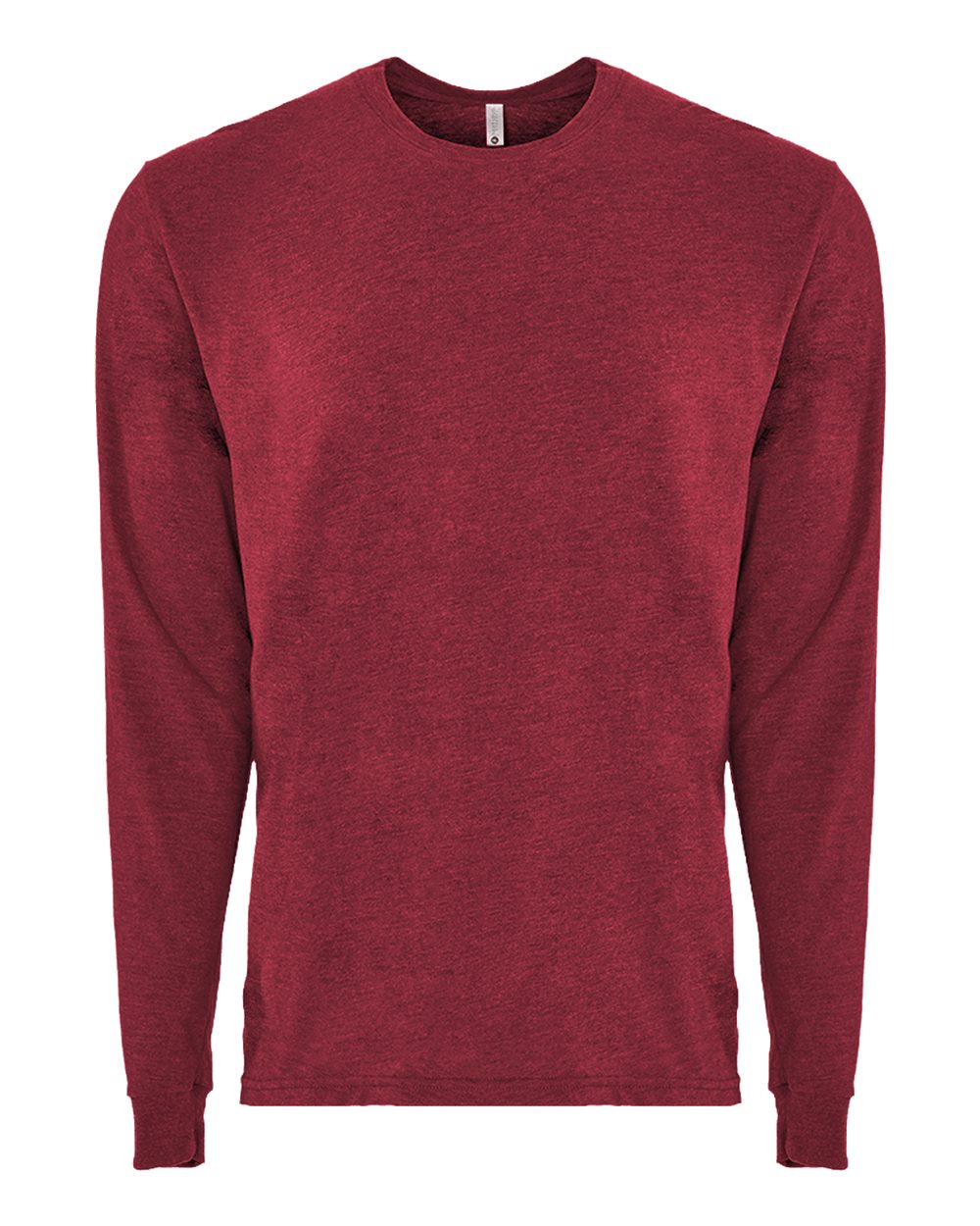 Unisex Sueded Long Sleeve T-Shirt - Front - B20818712 - Cardinal