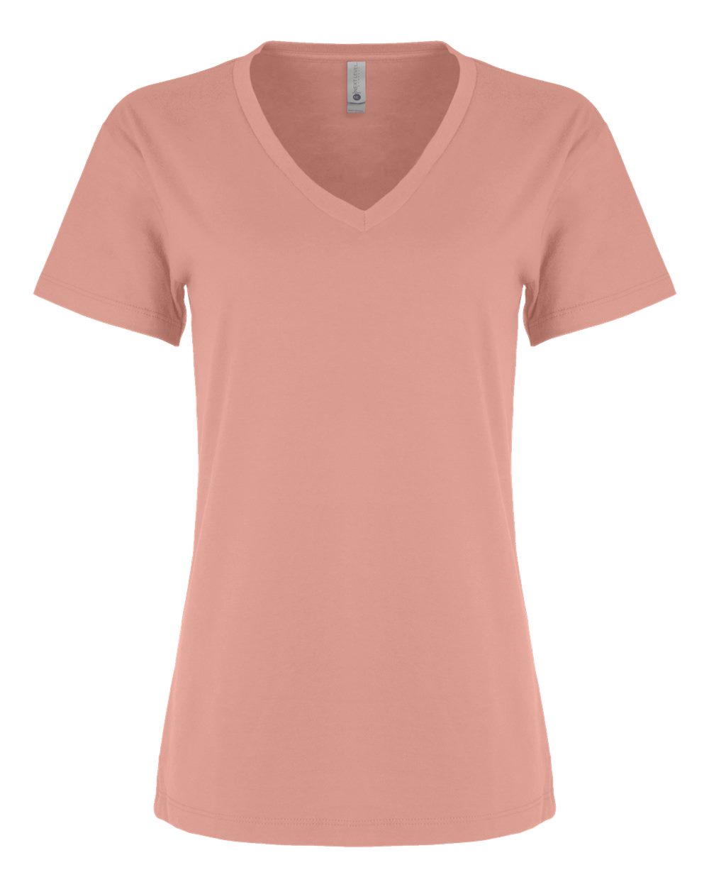 Women’s Cotton V-Neck T-Shirt - Front - B00418302 - Desert Pink