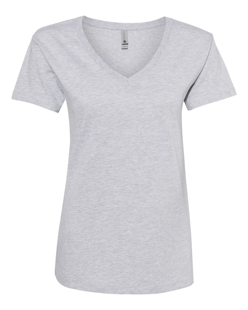 Women’s Cotton V-Neck T-Shirt - Front - B00418582 - Heather Grey