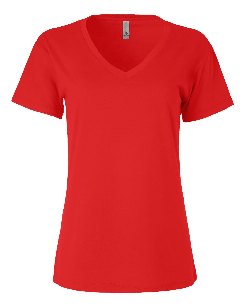 Women’s Cotton V-Neck T-Shirt - Front - B00418702 - Red
