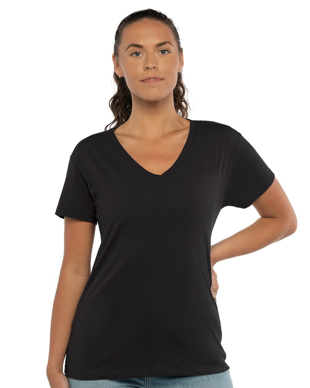 Women’s Cotton V-Neck T-Shirt - styleImage