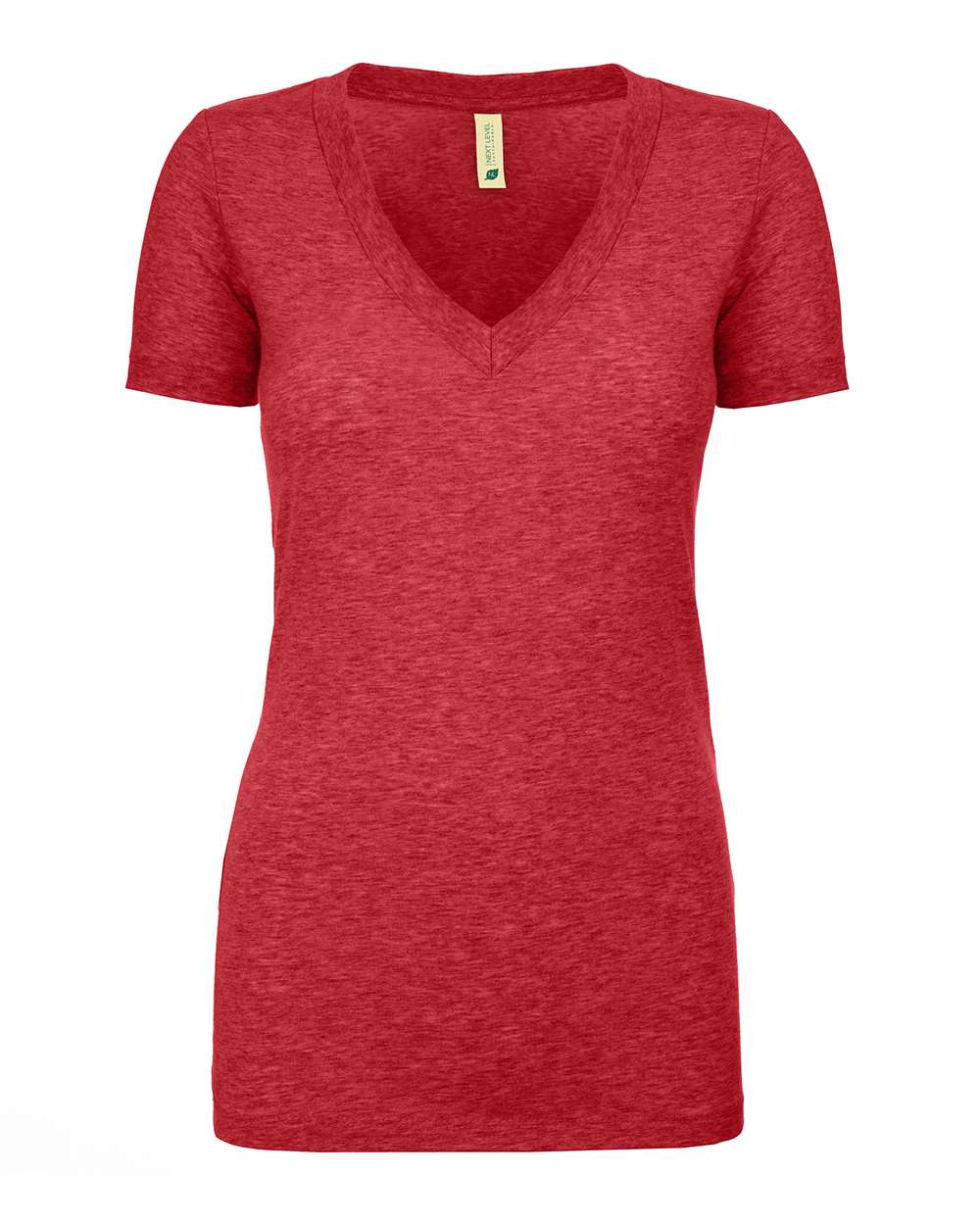 Women's Eco Performance V-Neck T-Shirt - Front - B00818703 - Heather Red