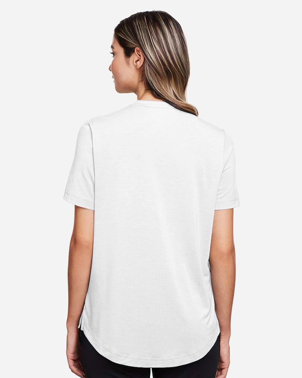 Women's JAQ Snap-Up Stretch Performance Polo - OnModelBack - B158D3002 - White