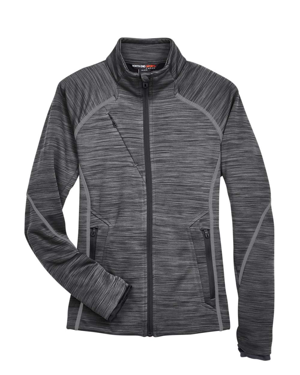 Women's Flux Mélange Bonded Fleece Jacket - Front - B245D3102 - Carbon/ Black
