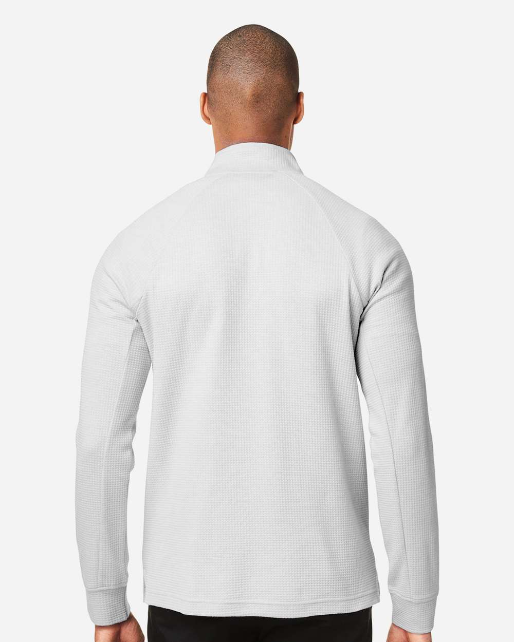 Men's Rhythm Waffle Quarter-Zip Pullover - OnModelBack - B168D3023 - Platinum