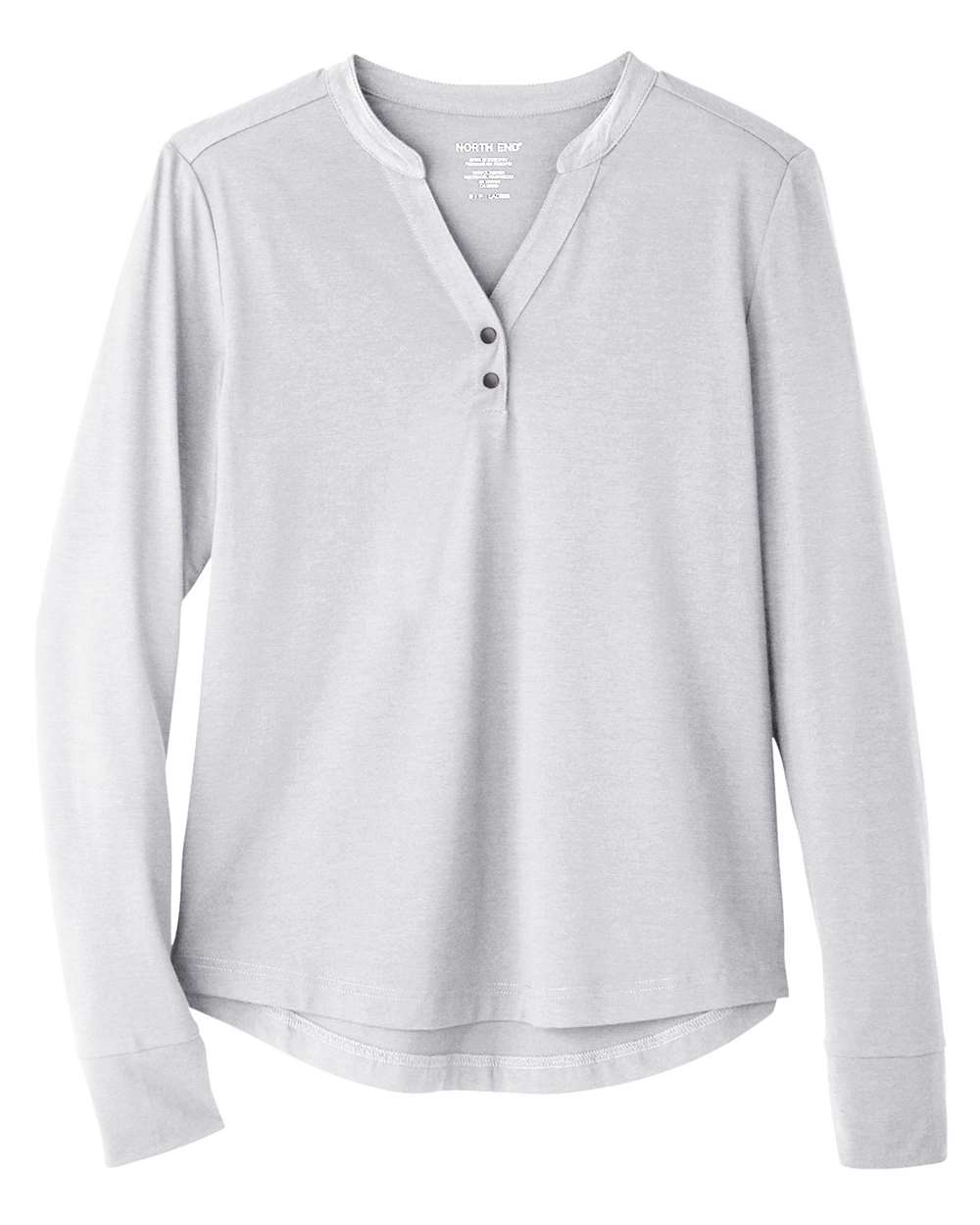 Women's JAQ Stretch Performance V-Neck Snap Pullover - Front - B171D3022 - Platinum