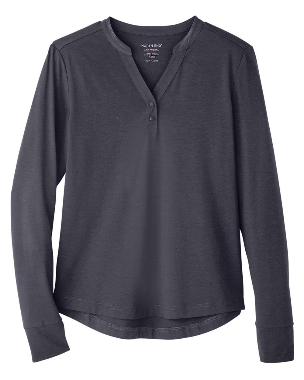 Women's JAQ Stretch Performance V-Neck Snap Pullover - Front - B171D3592 - Carbon
