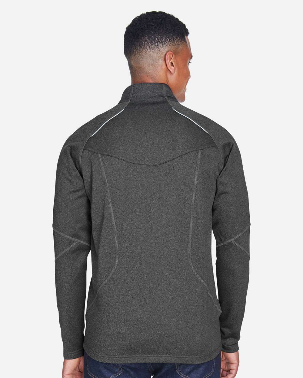 Men's Gravity Performance Fleece Jacket - OnModelBack - B144D3593 - Carbon Heather