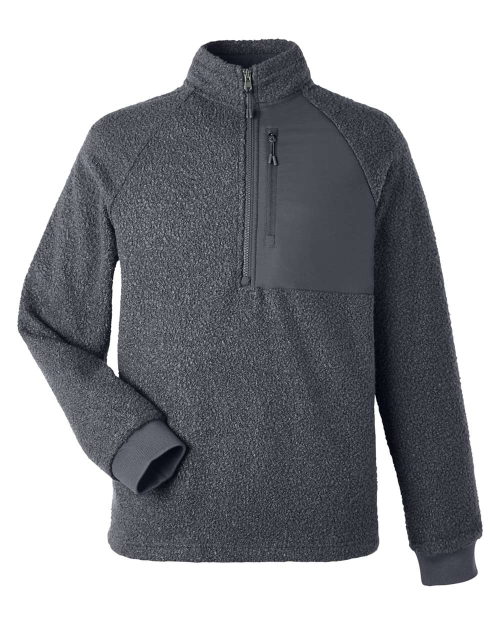 Men's Aura Sweater Fleece Quarter-Zip Pullover - Front - B199D3593 - Carbon/ Carbon