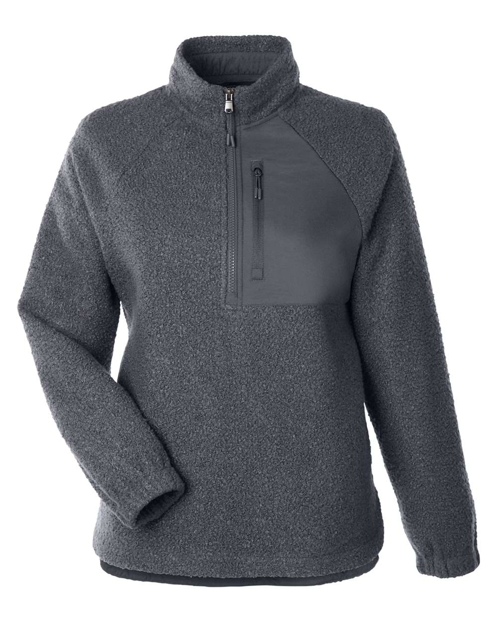 Women's Aura Sweater Fleece Quarter-Zip Pullover - Front - B200D3592 - Carbon/ Carbon