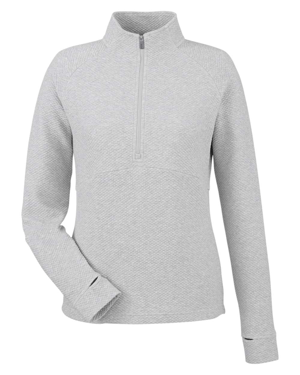 Women's Spirit Textured Quarter-Zip Pullover - Front - B208D3022 - Platinum Heather