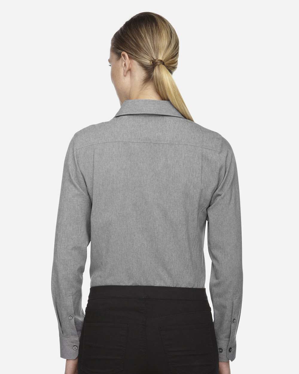 Women's Melange Performance Shirt - OnModelBack - B227D3092 - Light Heather