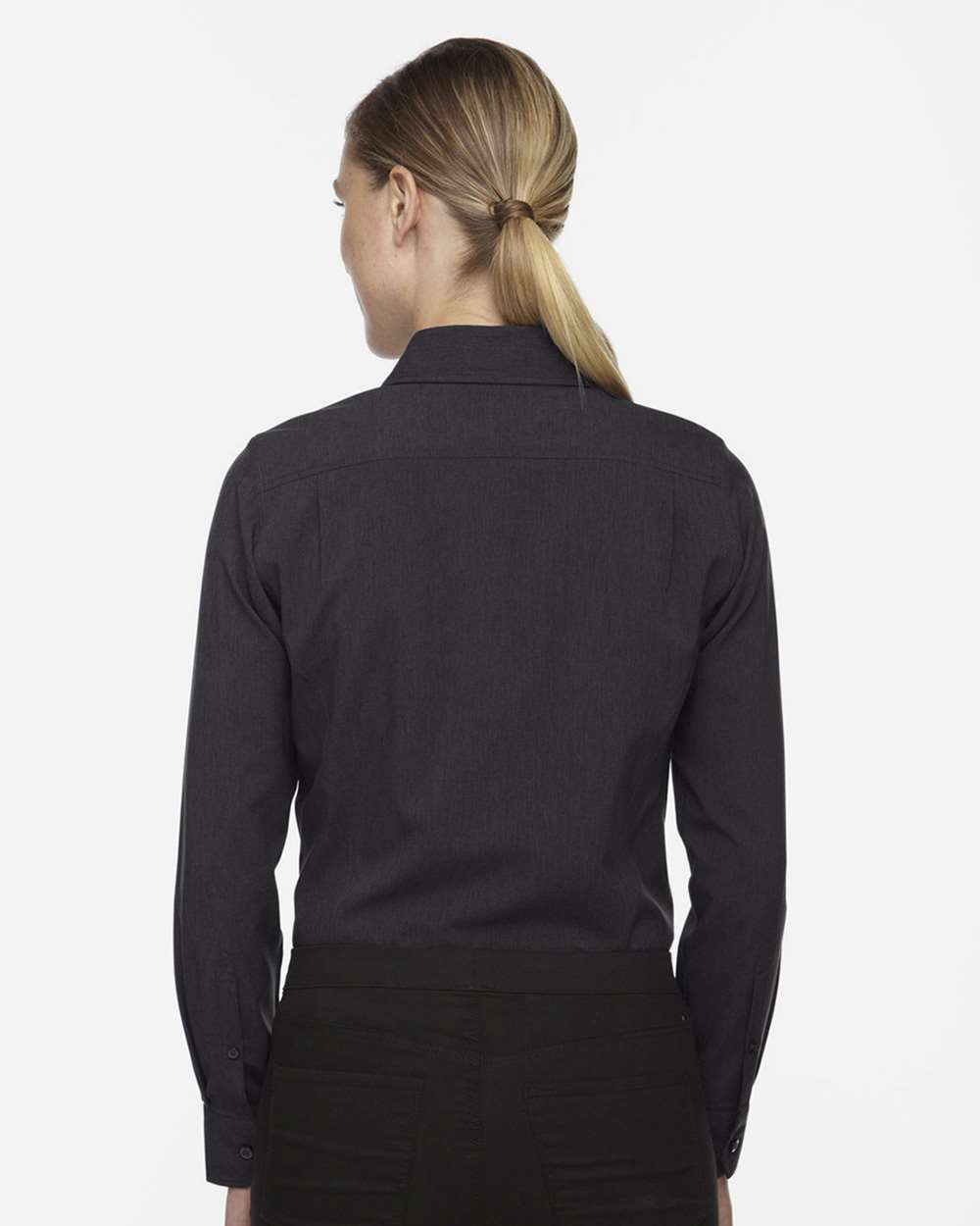Women's Melange Performance Shirt - OnModelBack - B227D3592 - Carbon Heather