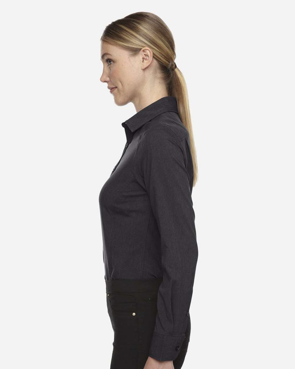Women's Melange Performance Shirt - OnModelSide - B227D3592 - Carbon Heather