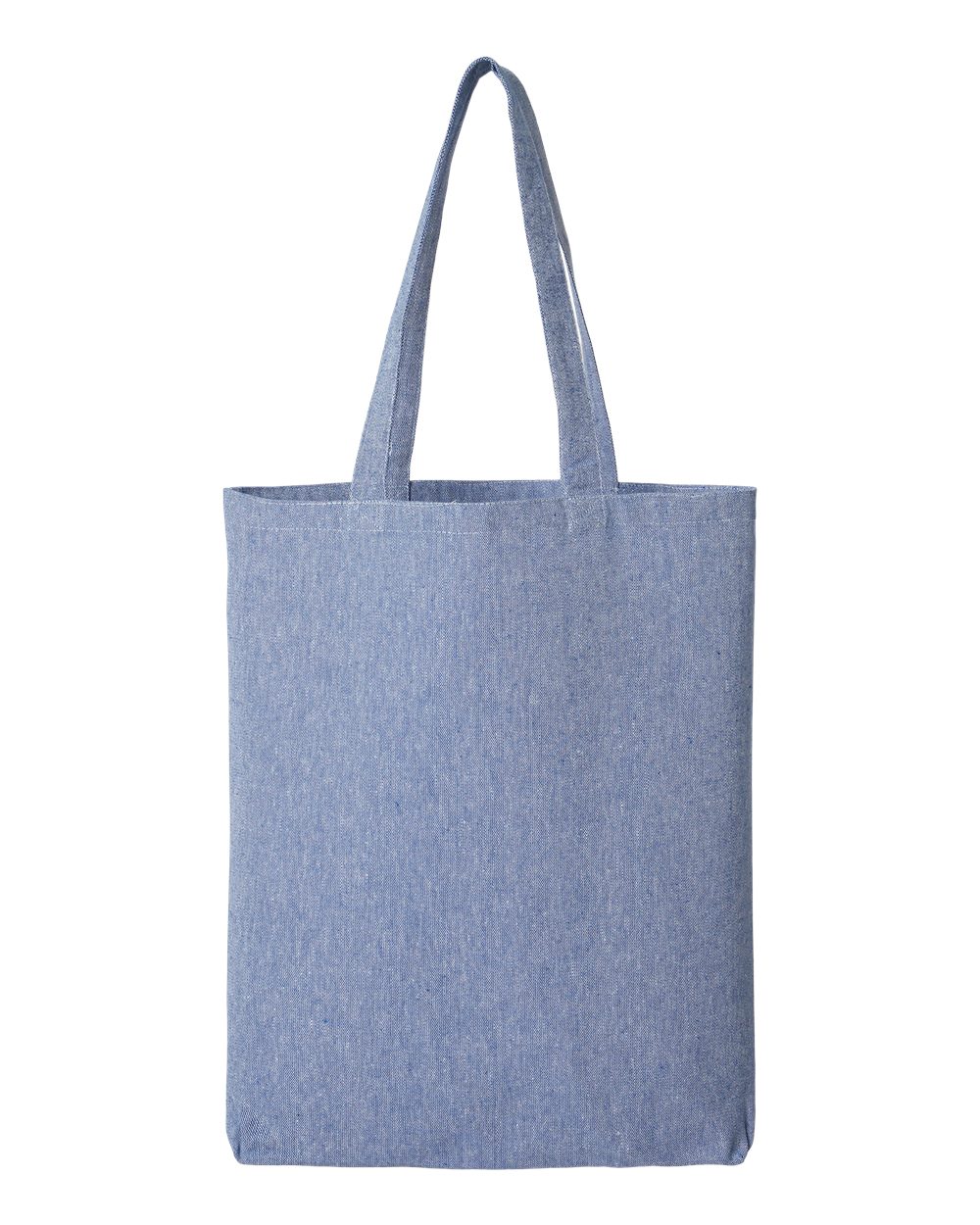Midweight Recycled Gusseted Tote - Front - B09166250 - Heather Medium Blue