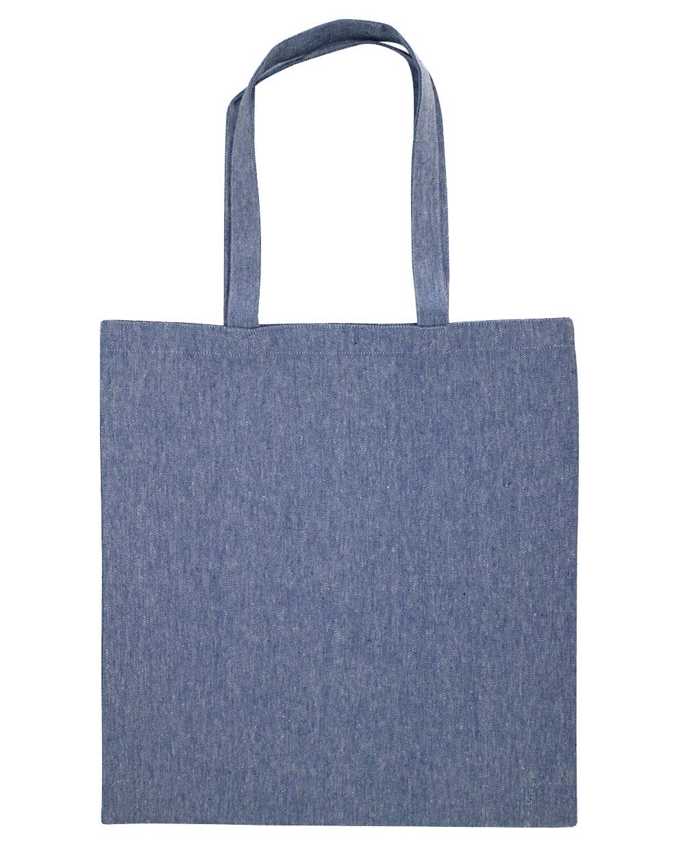 Midweight Recycled Tote Bag - Front - B09266250 - Heather Medium Blue