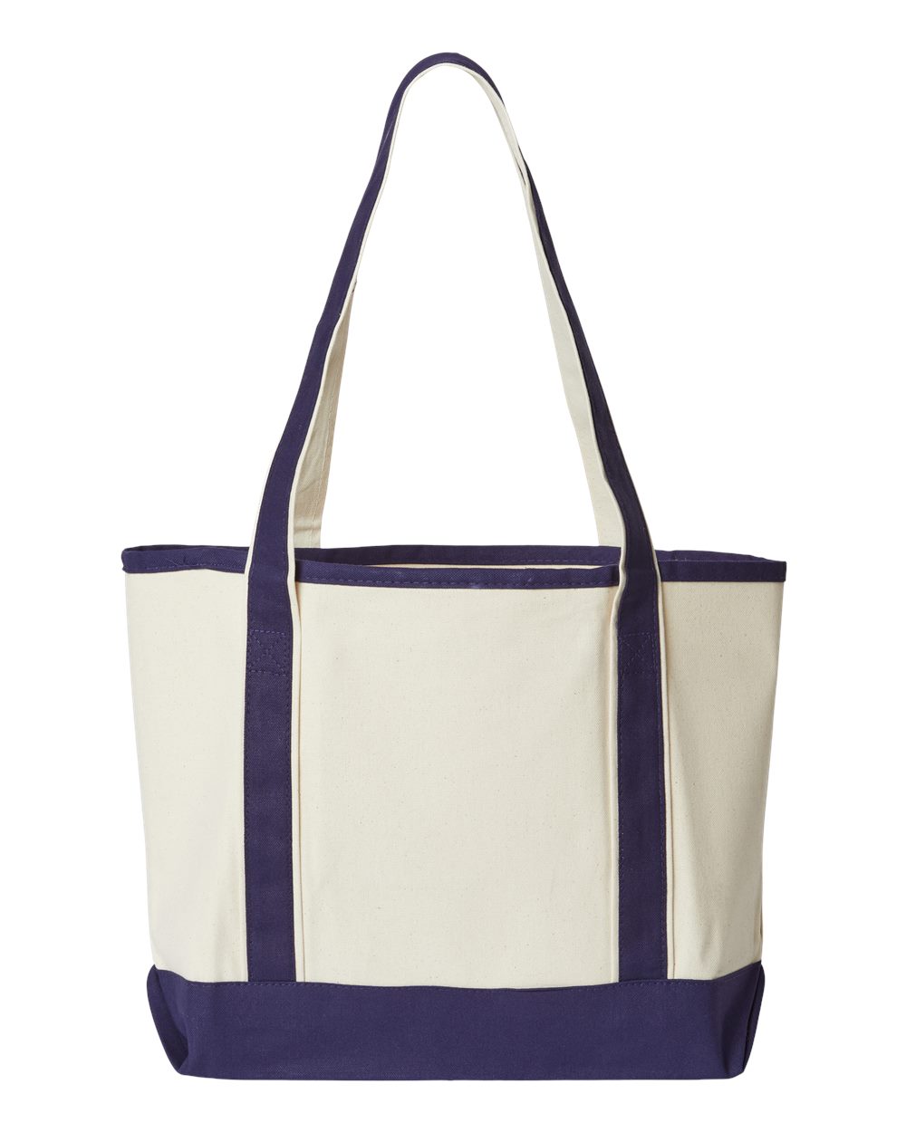 Promotional Heavyweight Medium Beach Tote - Back - B10266650 - Natural/ Navy