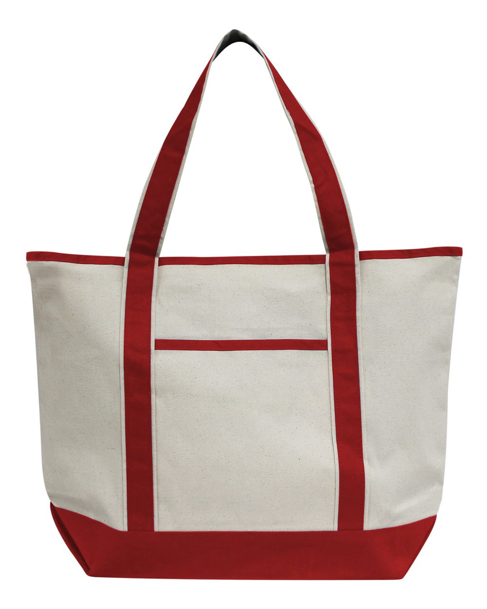 Promotional Heavyweight Large Beach Tote - Front - B10366700 - Natural/ Red