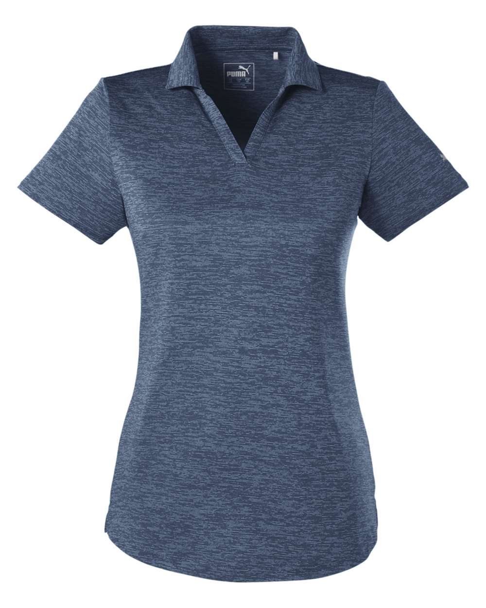 Women's Icon Heather Polo - Front - B17546592 - Peacoat
