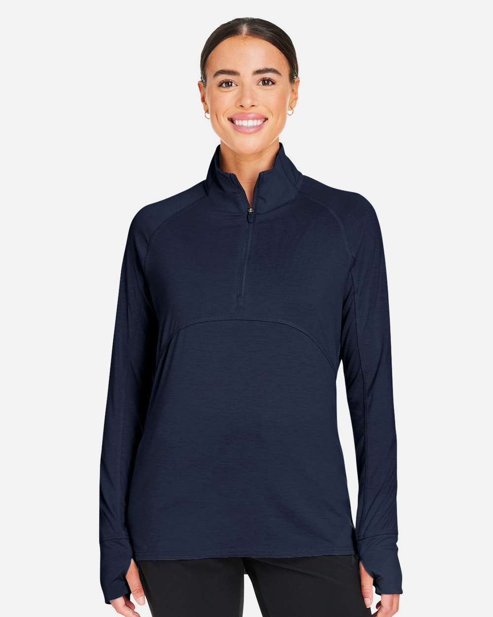 Women's Bandon Quarter-Zip Pullover - OnModelFront - B20946113 - Navy Blazer