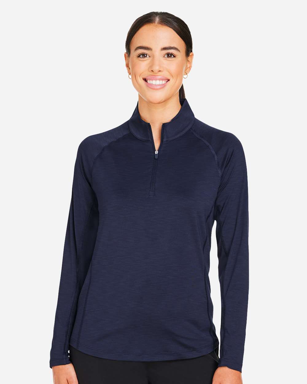 Women's You-V Quarter-Zip Pullover - OnModelFront - B19246653 - Deep Navy