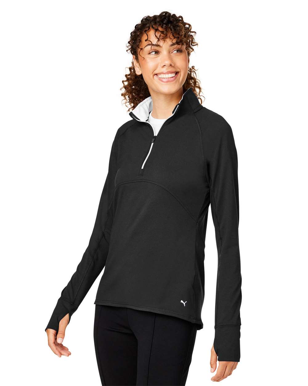 Women's Gamer Golf Quarter-Zip Pullover - OnModelSide - B15746503 - Puma Black