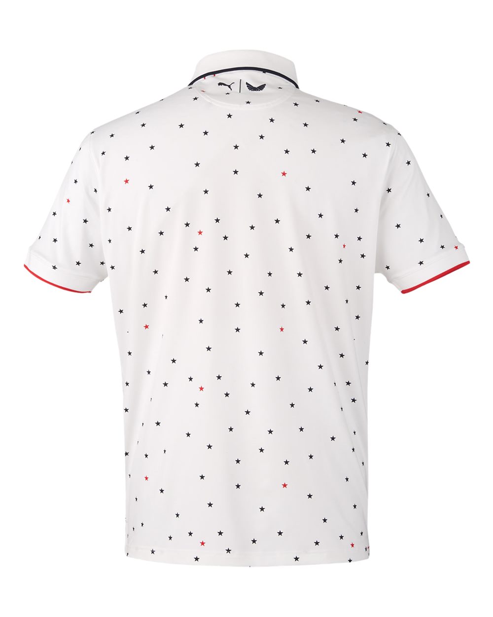 Men's Volition Skylight Patriotic Polo - Back - B16646003 - Bright White/ Navy Blazer