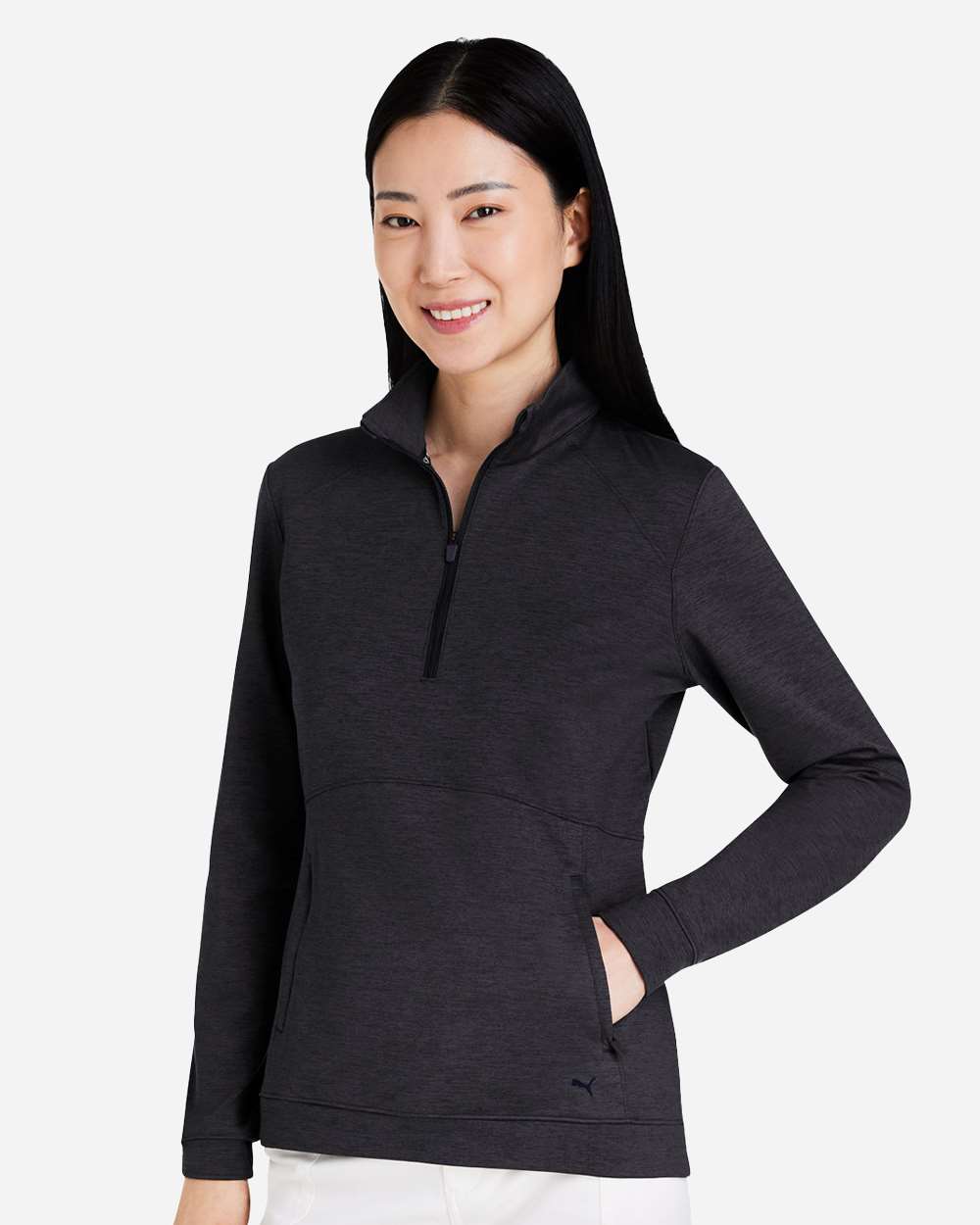 Women's Cloudspun Rockaway Quarter-Zip Pullover - OnModelSide - B16046503 - Puma Black