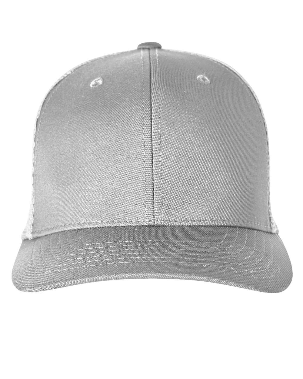 110 Snapback Trucker Cap - Front - B15046100 - Quarry/ Bright White
